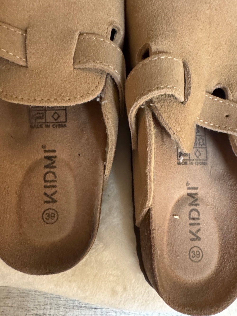 Suede Slip-On Clog in Light Brown - Picture 3 of 3